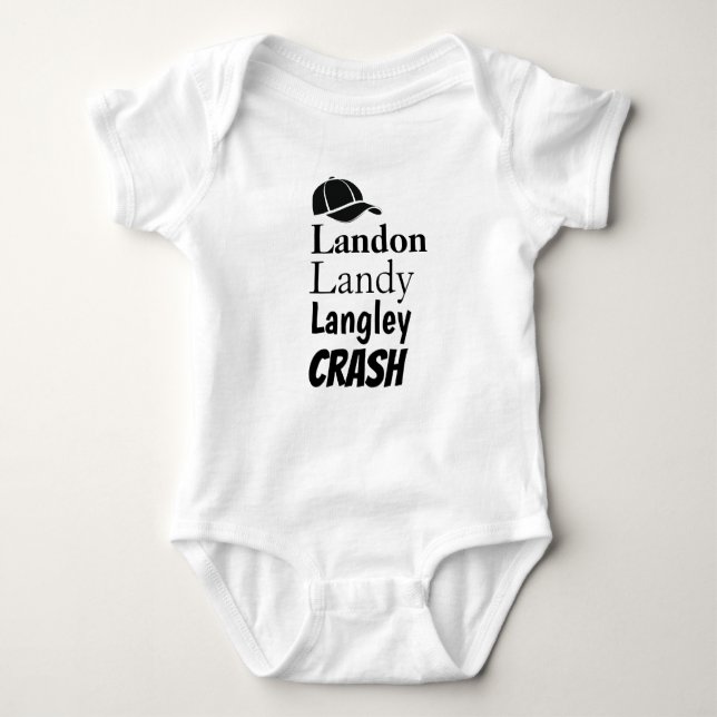 Customisable, Baby Boy, Nickname Cute Hat Bodysuit (Front)