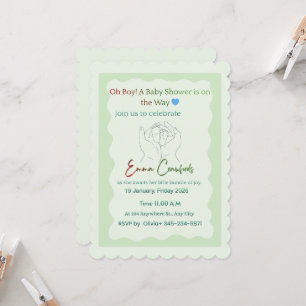 Customisable Baby Boy Shower Invitation