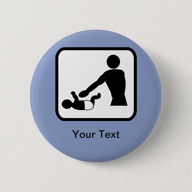 Customisable Baby Change Logo for a New Dad 6 Cm Round Badge (Front)