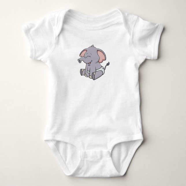 Customisable Baby Elephant Bodysuit (Front)