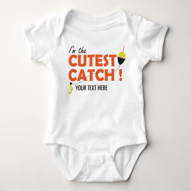 Customisable Baby Fishing Bodysuit Shirt (Front)