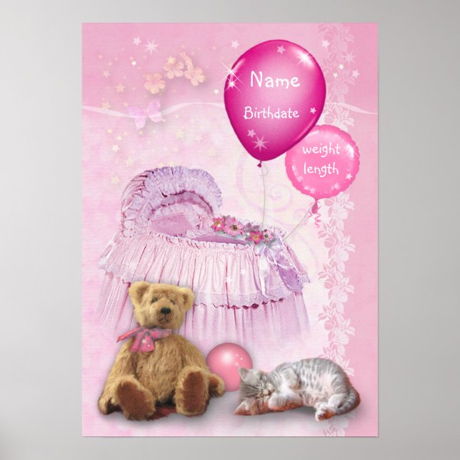Customisable Baby Girl Poster (Front)