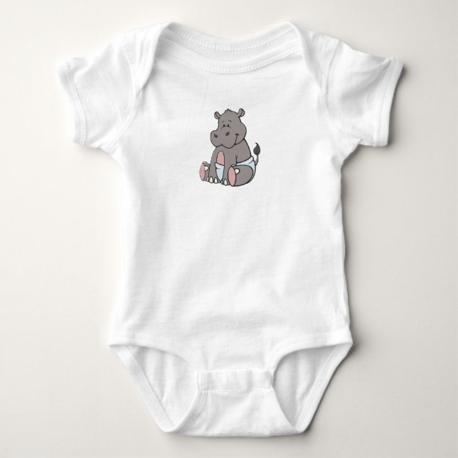 Customisable Baby Hippo Bodysuit (Front)