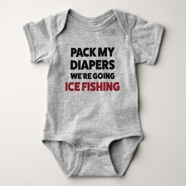 Customisable Baby Ice Fishing Bodysuit T Shirt (Front)