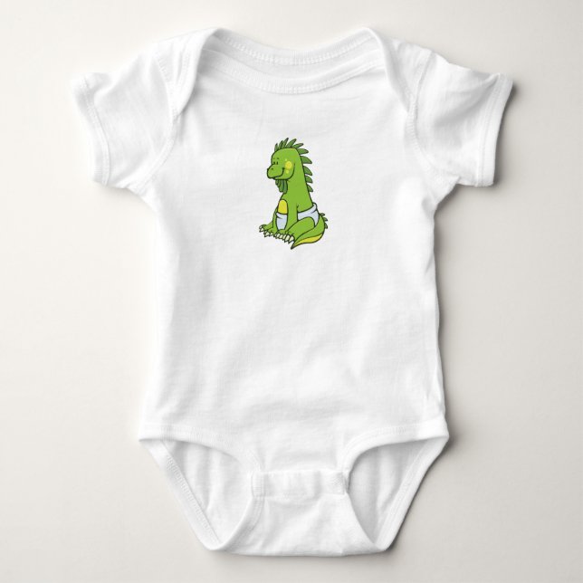 Customisable Baby Iguana Baby Bodysuit (Front)