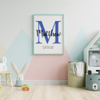 Customisable Baby Name Meaning Room Poster