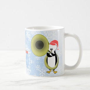 Customisable Baby Penguin Tuba Christmas Mug