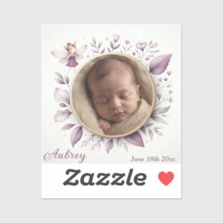 Customisable Baby Photo Sticker with Fairy Frame