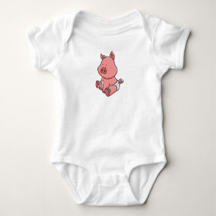 Customisable Baby Pig Baby Bodysuit
