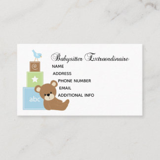 Customisable Baby Sitter business card
