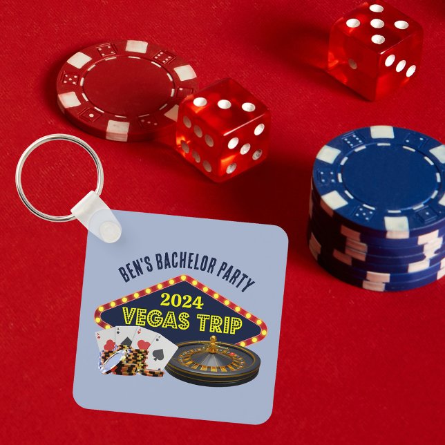 Customisable Bachelor Party Las Vegas Trip Casino Key Ring (Creator Uploaded)