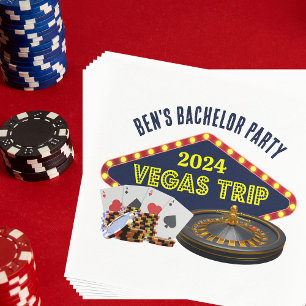 Customisable Bachelor Party Las Vegas Trip Casino Napkin