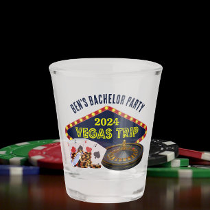 Customisable Bachelor Party Las Vegas Trip Casino Shot Glass