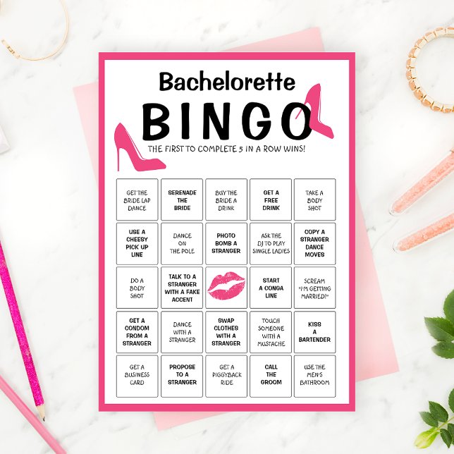 Customisable Bachelorette Party Bingo Game Card (Creator Uploaded)