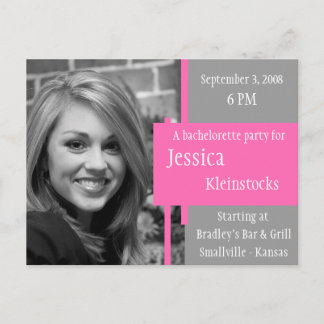Customisable Bachelorette Party Revision 2 - Photo Invitation Postcard