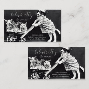Customisable Back to Back Pet Dog Cat Sitting Business Card