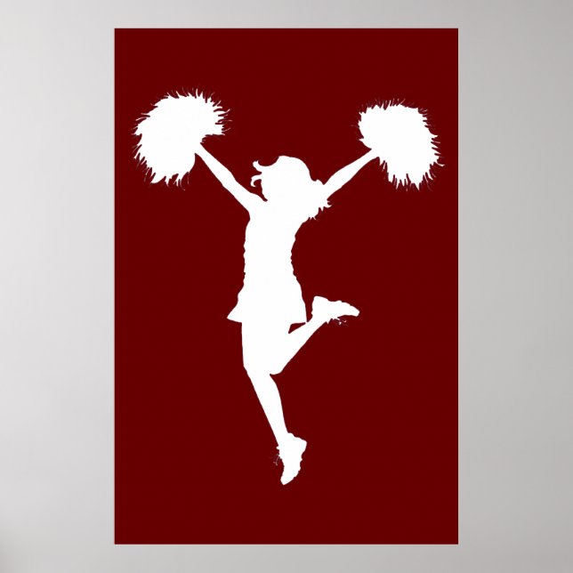 Customisable Background Cheerleader Cheerleading Poster (Front)