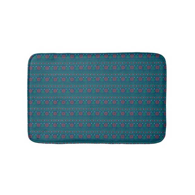Customisable Background Colour Ho-Ho-Ho Ugly Xmas Bath Mat (Front)