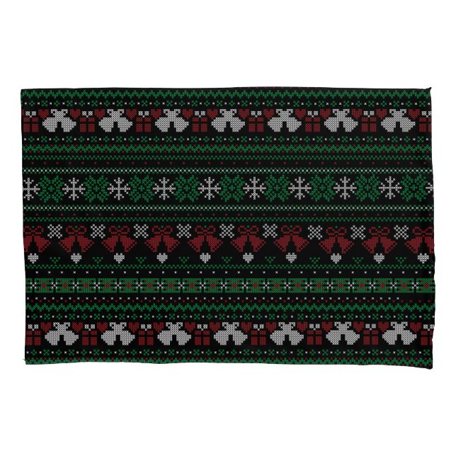 Customisable Background Colour My Bells Ugly Xmas Pillowcase (Front)