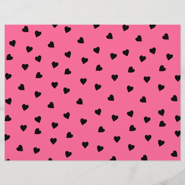 Customisable Background Colours Hearts Letterhead (Front)