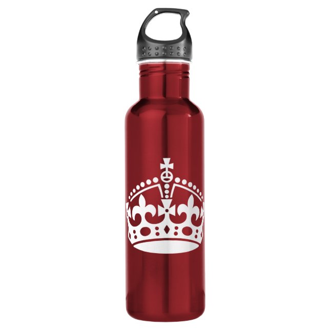 Customisable Background Keep Calm Crown 710 Ml Water Bottle (Front)