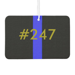Customisable Badge Number Thin Blue Line Car Air Freshener