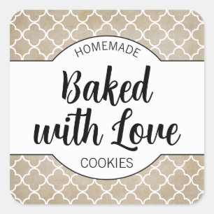 Customisable Baked with Love Label HM002sqv1