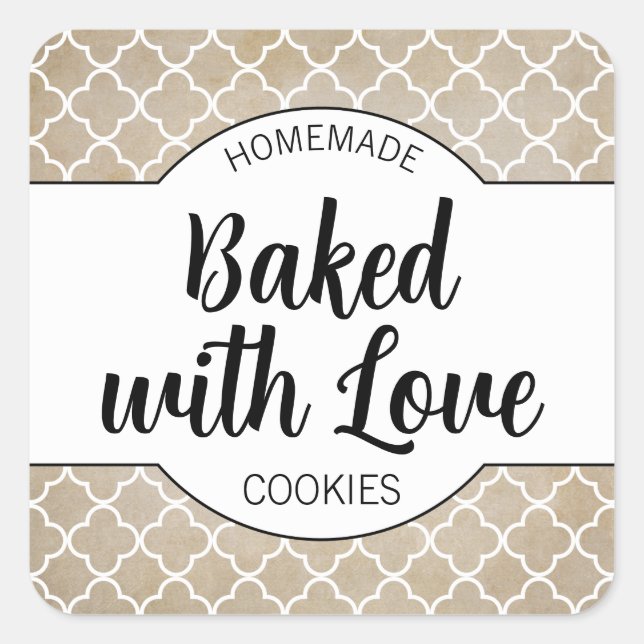 Customisable Baked with Love Label HM002sqv1 (Front)