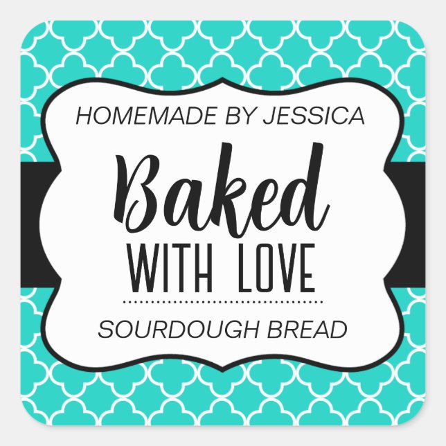 Customisable Baked with Love Label HM012sqv2 (Front)
