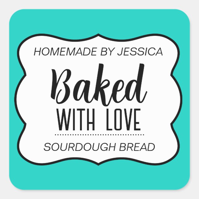 Customisable Baked with Love Label HM012sqv3 (Front)