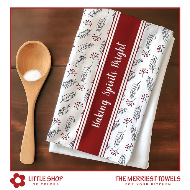 Customisable Baking Spirits Bright Christmas Tea Towel (Creator Uploaded)