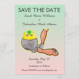Customisable Ball And Chain Save the Date