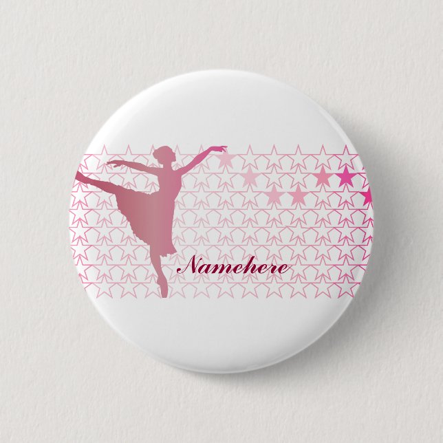 Customisable: Ballerina 6 Cm Round Badge (Front)