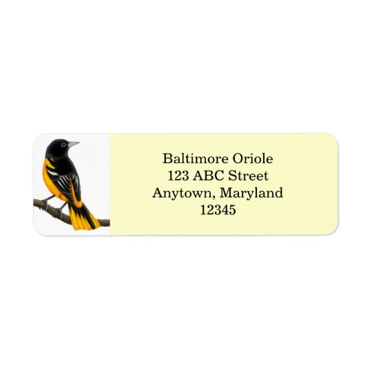 Customisable Baltimore Oriole Bird Avery Label Return Address Label