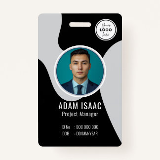 Customisable Barcode Logo Name Tag Staff ID Badge