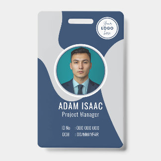 Customisable Barcode Logo Name Tag Staff ID Badge