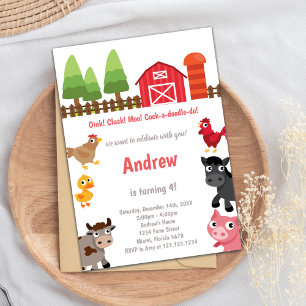 Customisable Barnyard Birthday Invitation