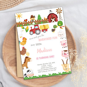 Customisable Barnyard Birthday Invitations