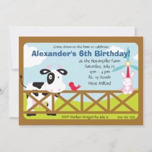 Customisable Barnyard Birthday Party Invitation