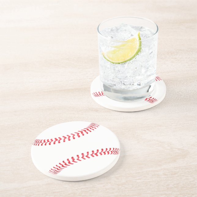 Customisable Baseball Beverage Coaster (Side)