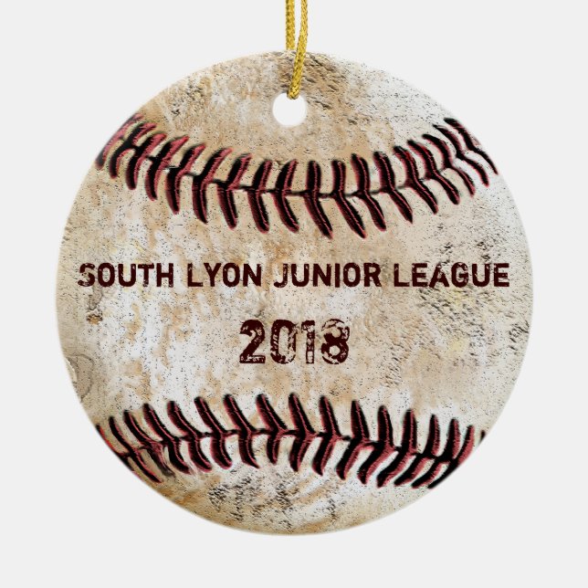 Customisable Baseball Coach Ornaments, Your Text Ceramic Ornament (Front)
