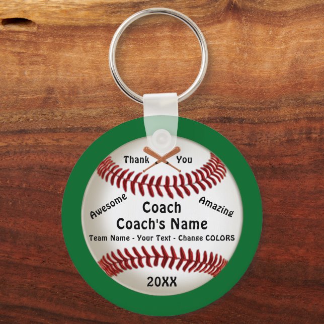 Customisable, Baseball Coach Thank You Gifts, Key Ring (Front)