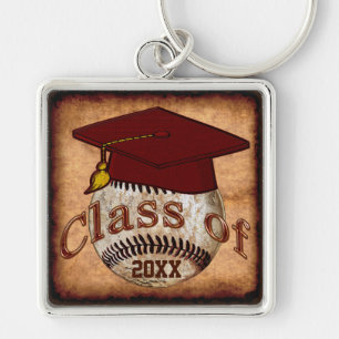 Customisable Baseball Graduation Gift Ideas Key Ring