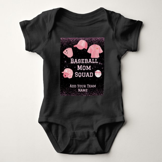 Customisable Baseball Mum Squad Bib  Baby Bodysuit (Front)