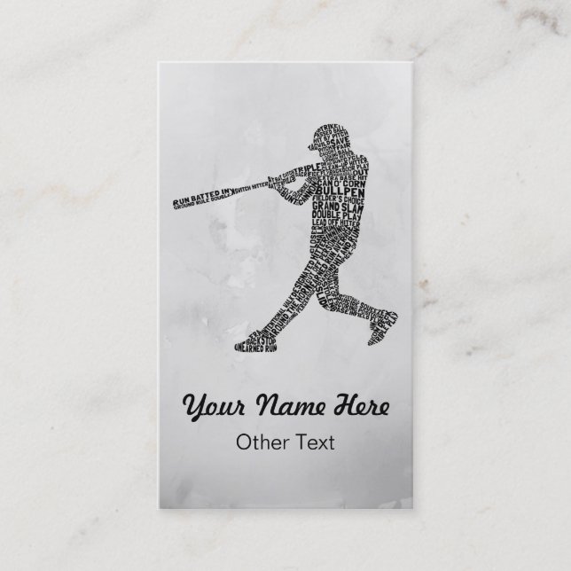 Customisable Baseball Softball Business Cards Temp (Front)