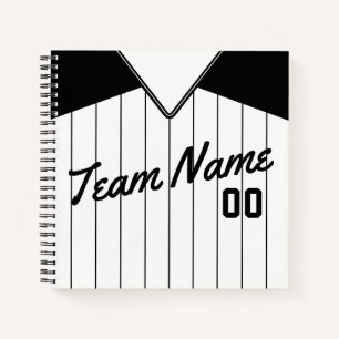 Customisable Baseball Softball Jersey Notebook