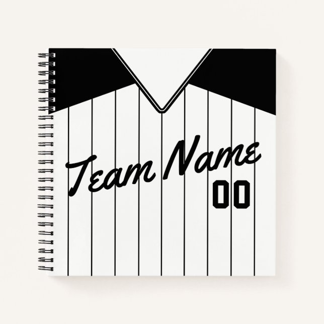 Customisable Baseball Softball Jersey Notebook (Front)