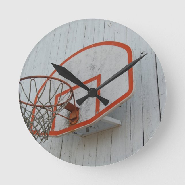 Customisable Basketball Hoop Design Round Clock (Front)