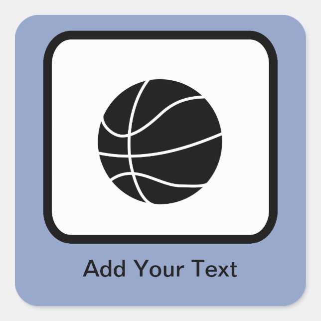 Customisable Basketball Logo Square Sticker (Front)