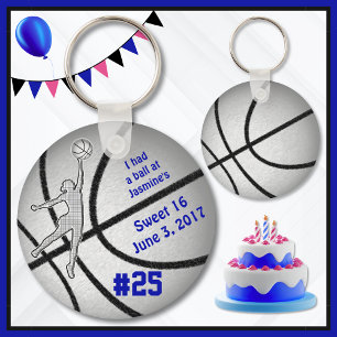Customisable Basketball Party Favours for Girls Key Ring